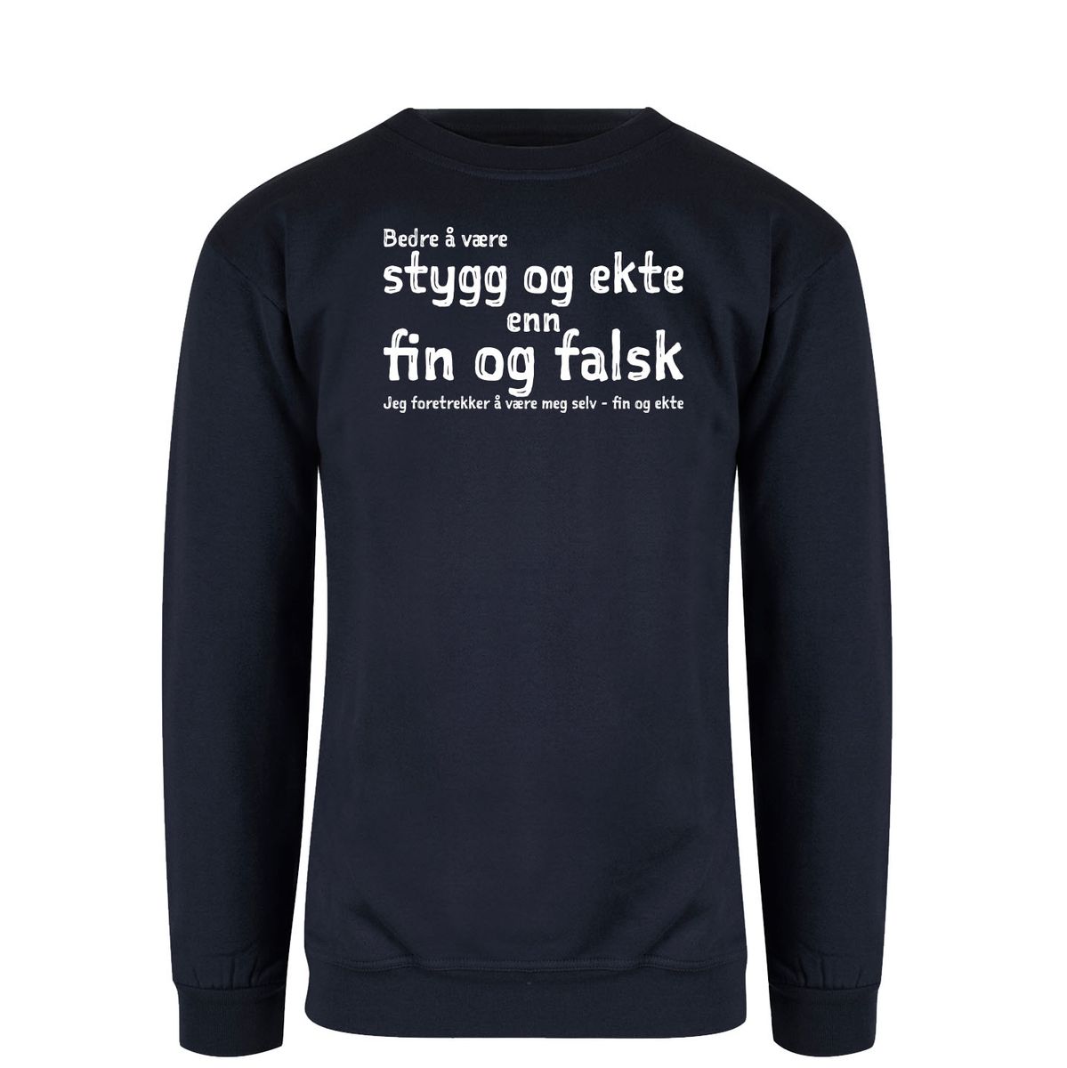 Fin og ekte Genser HVIT Trykk
