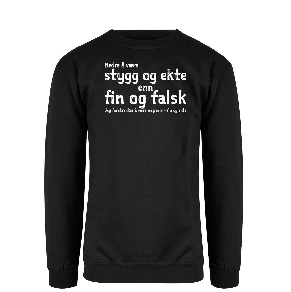 Fin og ekte Genser HVIT Trykk