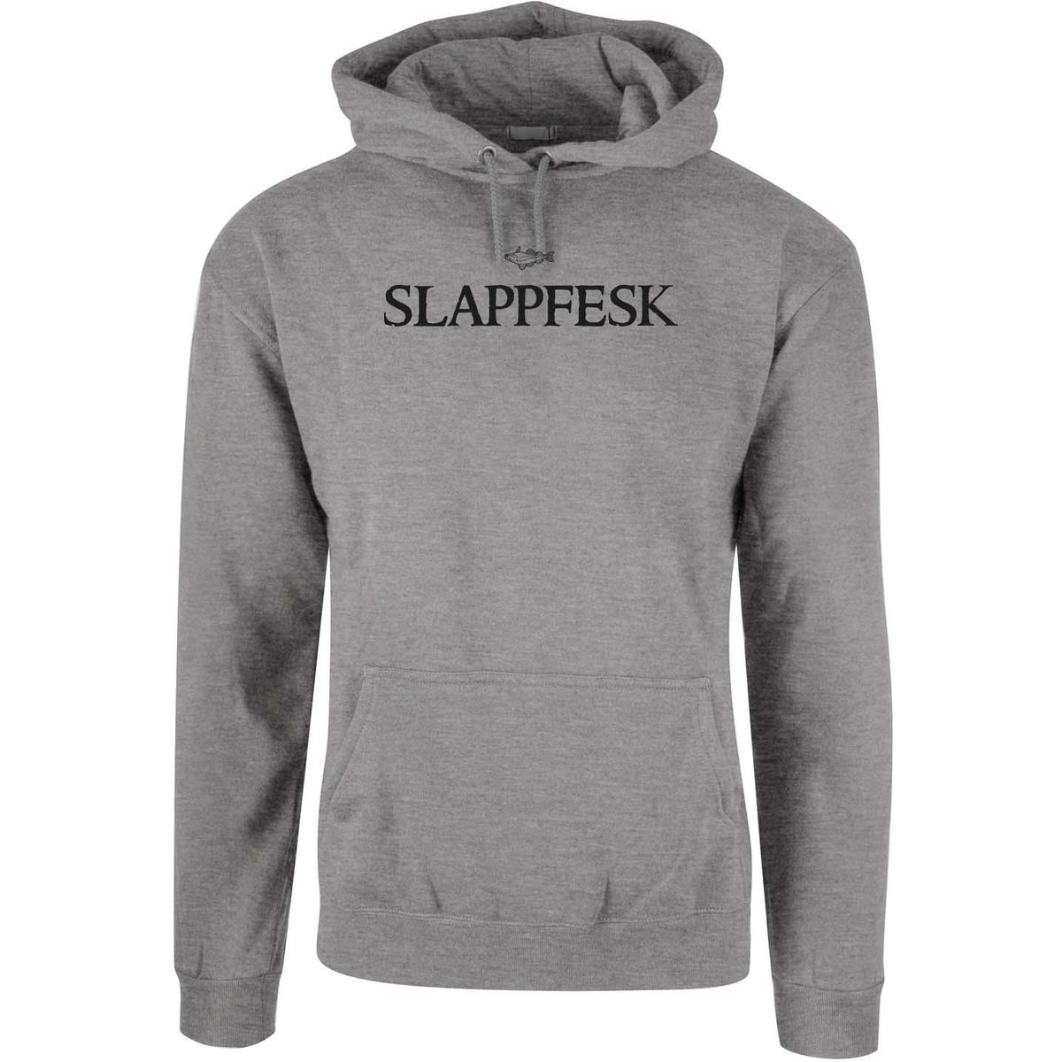 Slappfesk Hettegenser svart trykk
