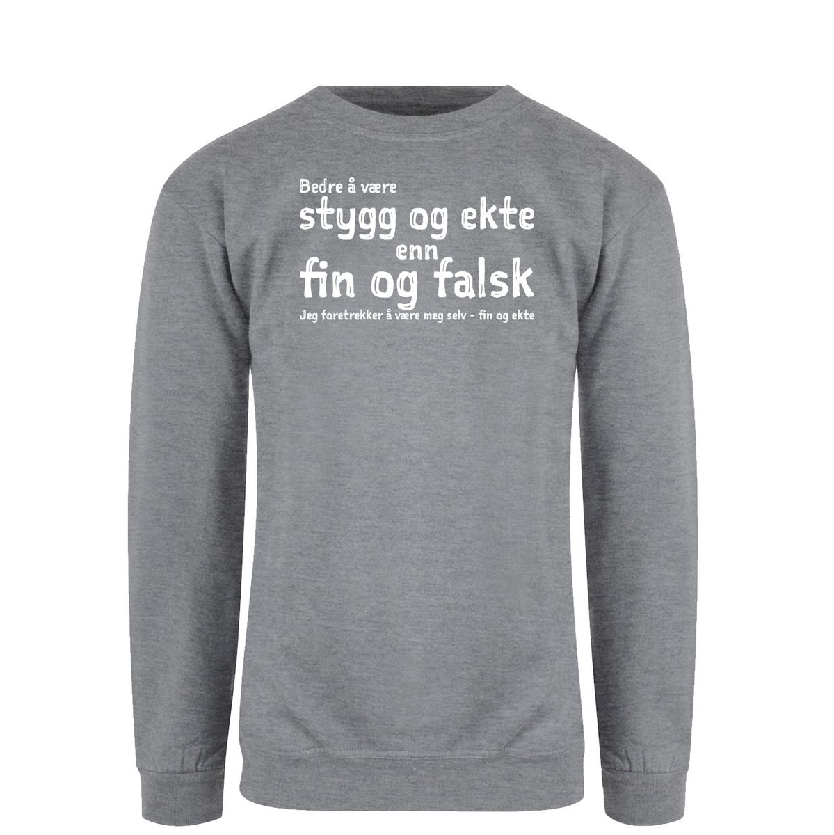 Fin og ekte Genser HVIT Trykk