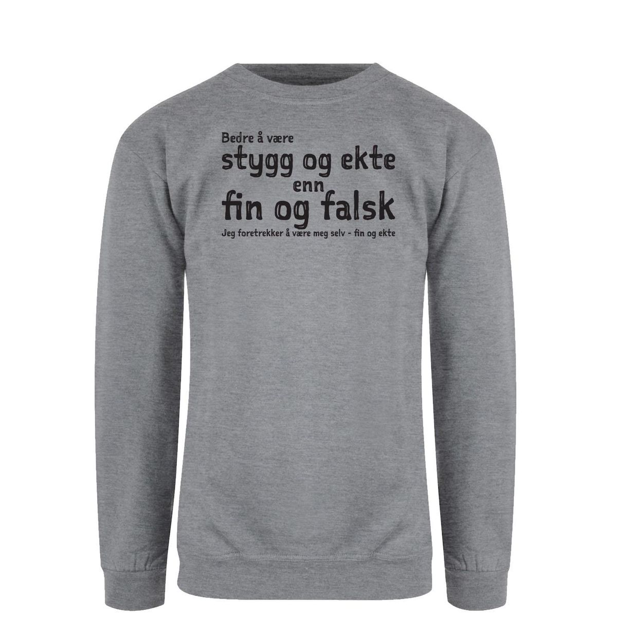 Fin og ekte Genser SVART Trykk