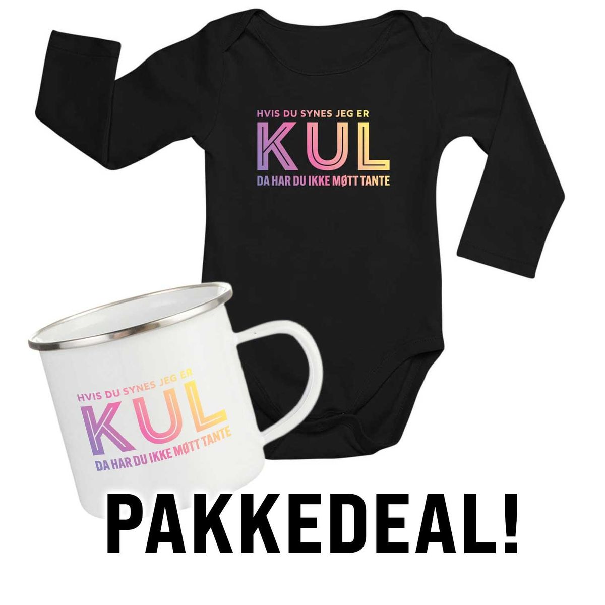 Jeg KUL Tante Pakke Body+Emaljekopp