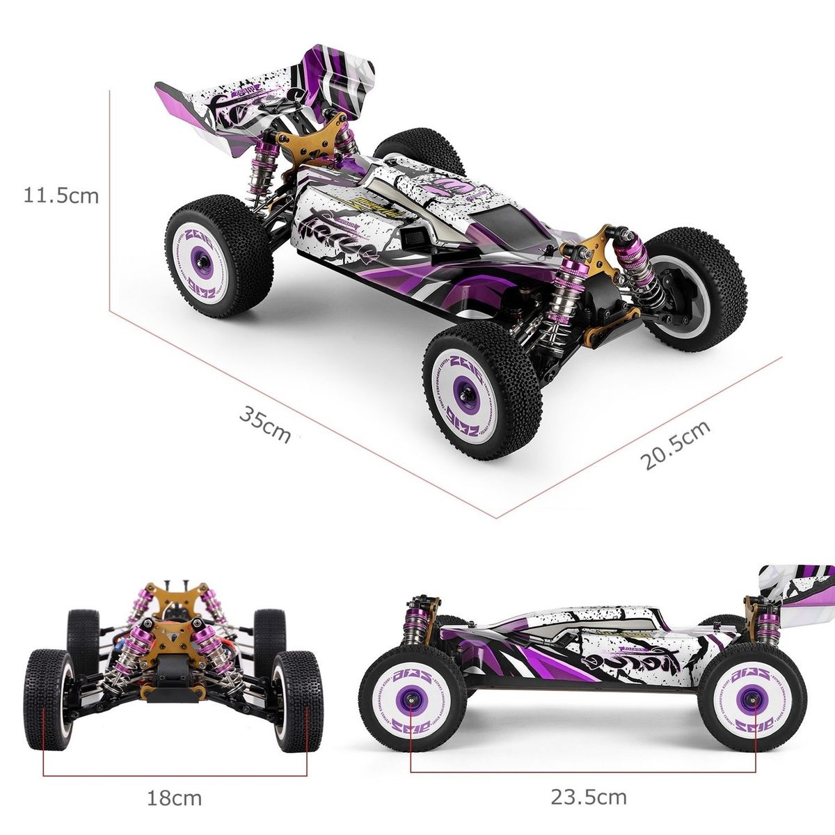 WLtoys 124019 Fierce RC Bil – 4WD 1/12 Buggy for alle underlag